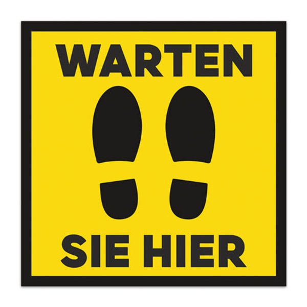 Car & Motorbike Stickers: Floor Sticker Warten sie hier