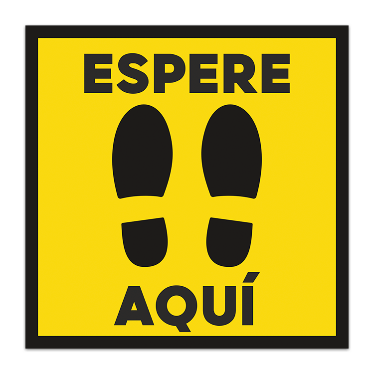 Car & Motorbike Stickers: Floor Sticker - Wait Here - Spanish