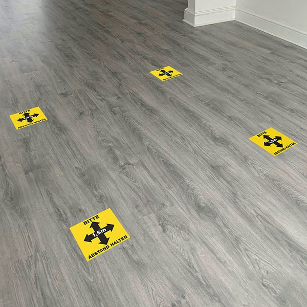 Car & Motorbike Stickers: Floor Sticker Keep 1,5m Safe Distance - German