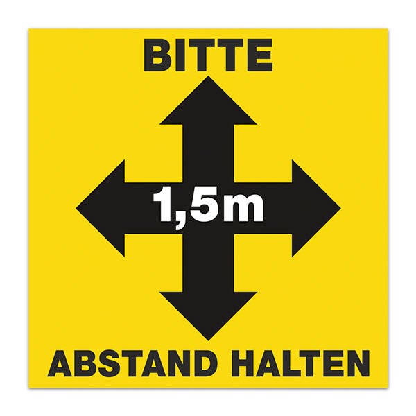 Car & Motorbike Stickers: Floor Sticker Keep 1,5m Safe Distance - German