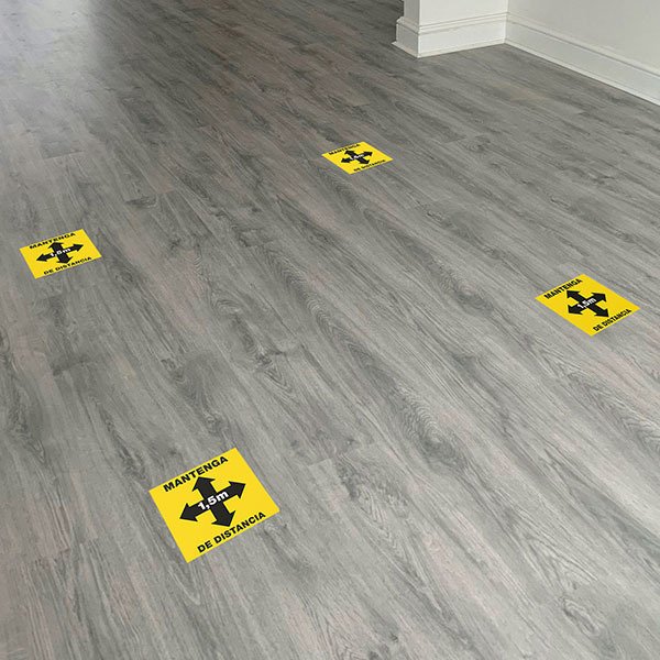 Car & Motorbike Stickers: Floor Sticker Keep 1,5m Safe Distance - Spanish