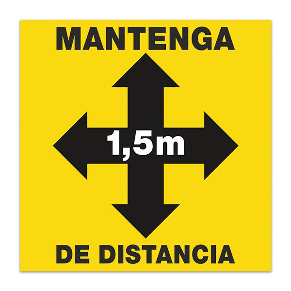 Car & Motorbike Stickers: Floor Sticker Keep 1,5m Safe Distance - Spanish