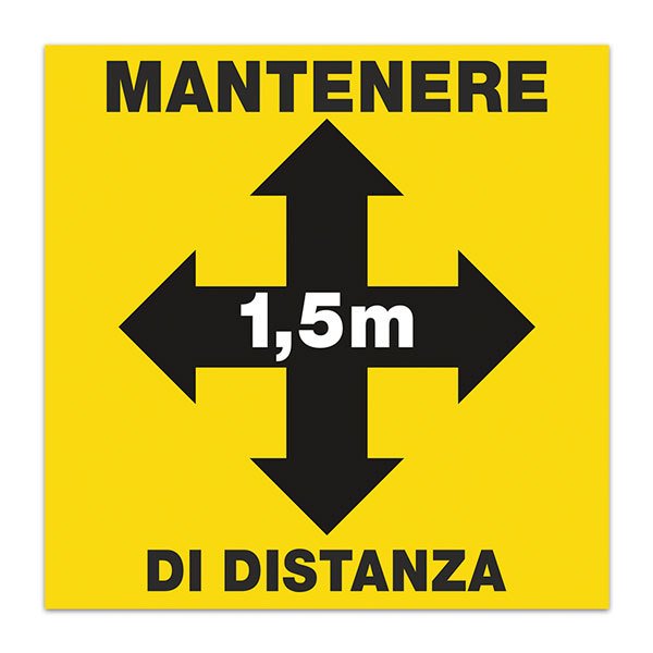 Car & Motorbike Stickers: Floor Sticker Keep 1,5m Safe Distance - Italian