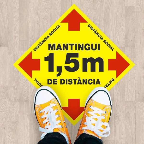 Car & Motorbike Stickers: Floor Sticker Maintain 1.5 m Distance 2 - Cataloni