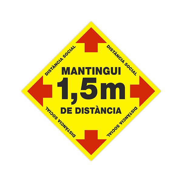 Car & Motorbike Stickers: Floor Sticker Maintain 1.5 m Distance 2 - Cataloni