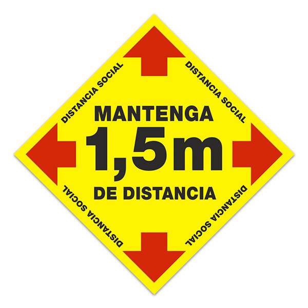 Car & Motorbike Stickers: Floor Sticker Keep 1,5m Safe Distance 2 - Spanish