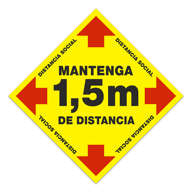 Car & Motorbike Stickers: Floor Sticker Keep 1,5m Safe Distance 2 - Spanish