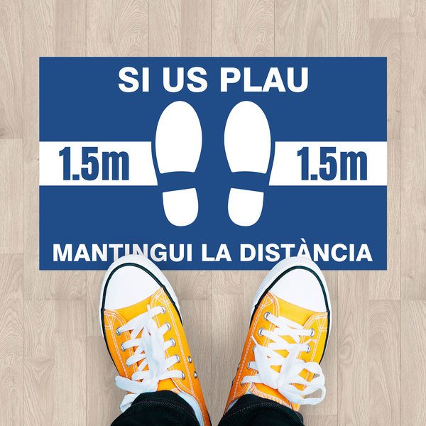 Car & Motorbike Stickers: Sticker Floor Maintain 1.5 m Distance 3 - Cataloni