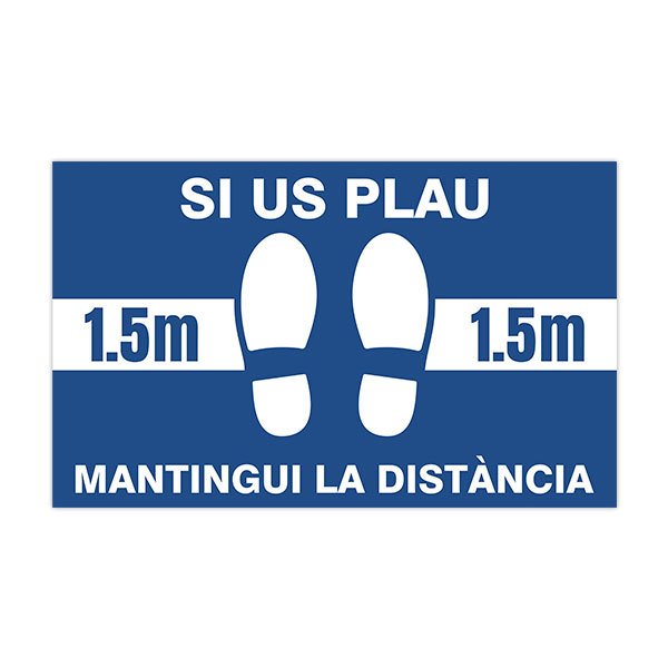 Car & Motorbike Stickers: Sticker Floor Maintain 1.5 m Distance 3 - Cataloni