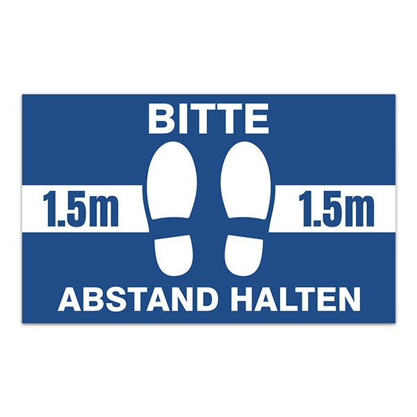 Car & Motorbike Stickers: Floor Sticker Keep 1,5m Safe Distance 3 - German