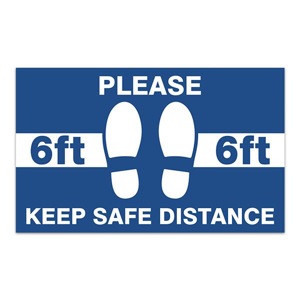 Car & Motorbike Stickers: Floor Sticker Keep 6ft Safe Distance 3 