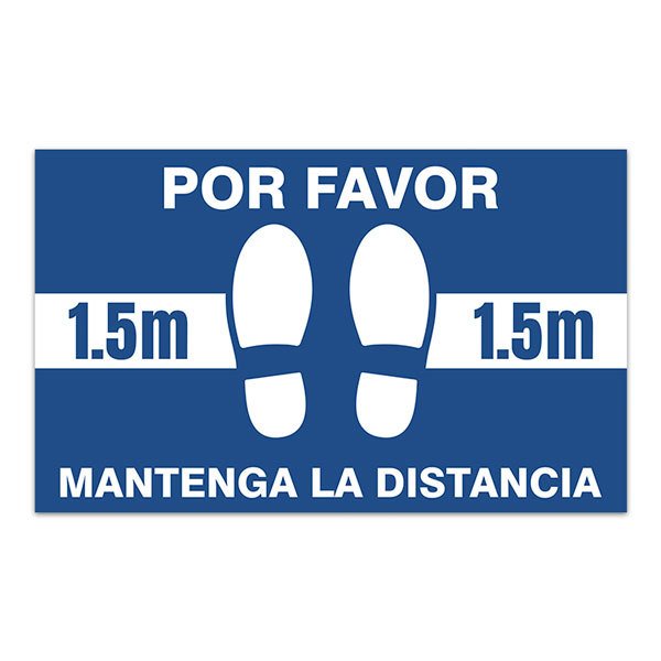 Car & Motorbike Stickers: Floor Sticker Keep 1,5m Safe Distance 3 - Spanish