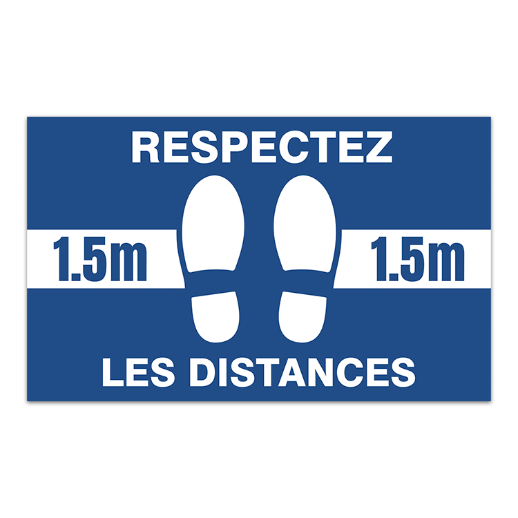 Car & Motorbike Stickers: Floor Sticker Keep 1,5m Safe Distance 3 - French 0