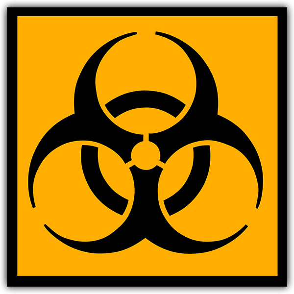 Car & Motorbike Stickers: Square biohazard sign