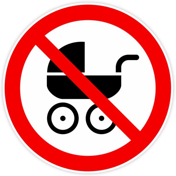 Car & Motorbike Stickers: Forbidden baby carriages