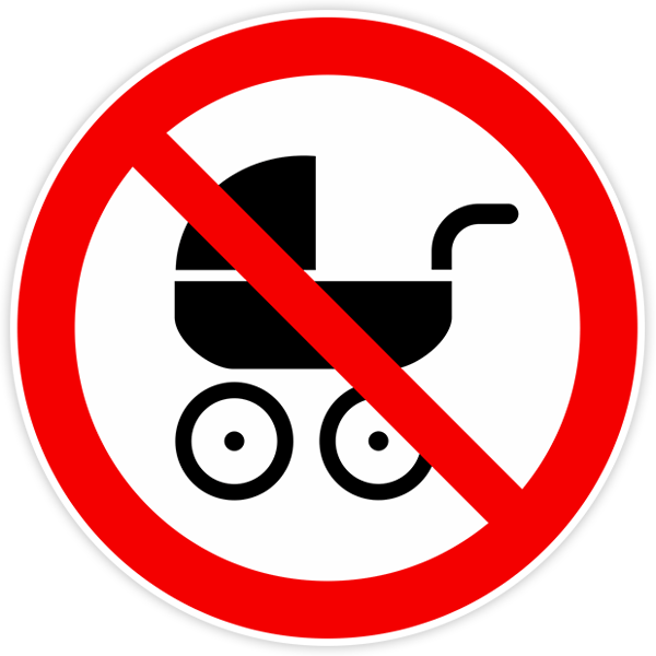 Car & Motorbike Stickers: Forbidden baby carriages 0