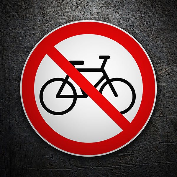 Car & Motorbike Stickers: Forbidden riding a bicycle