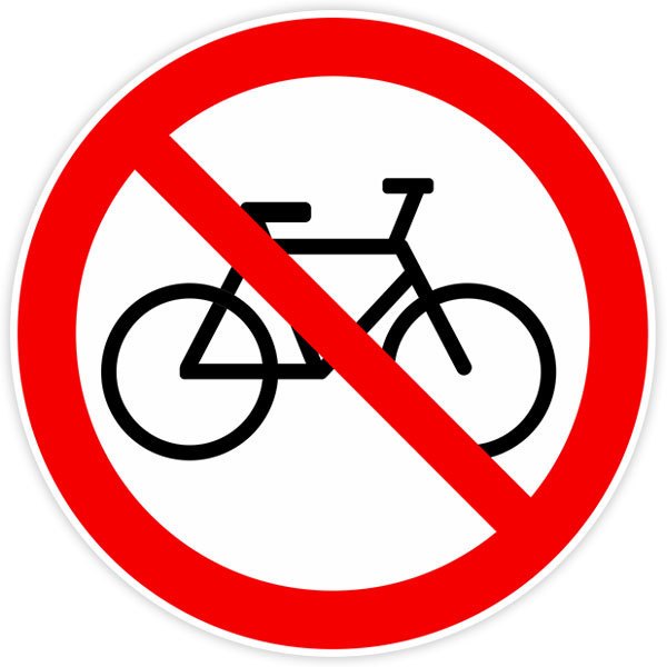 Car & Motorbike Stickers: Forbidden riding a bicycle