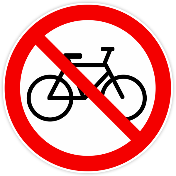 Car & Motorbike Stickers: Forbidden riding a bicycle 0