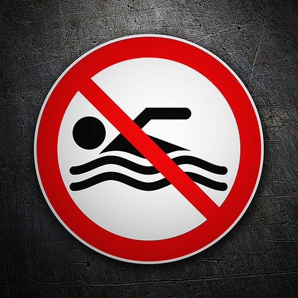 Car & Motorbike Stickers: No swimming 1