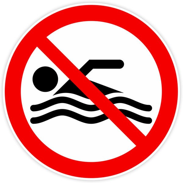 Car & Motorbike Stickers: No swimming