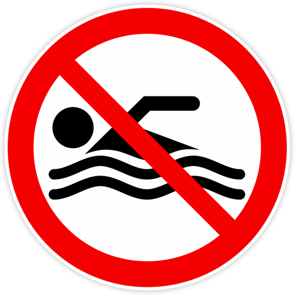 Car & Motorbike Stickers: No swimming 0