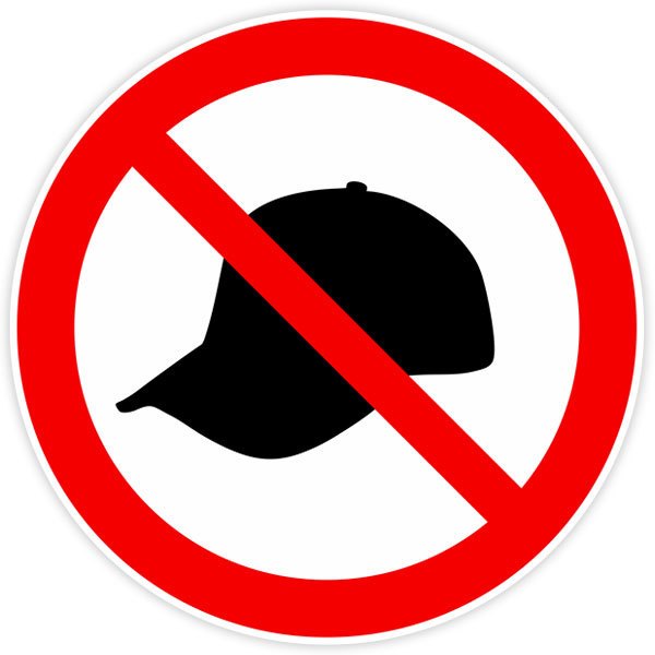 Car & Motorbike Stickers: It is forbidden to wear a cap