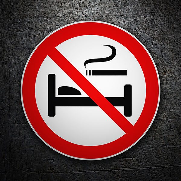 Car & Motorbike Stickers: No smoking in bed