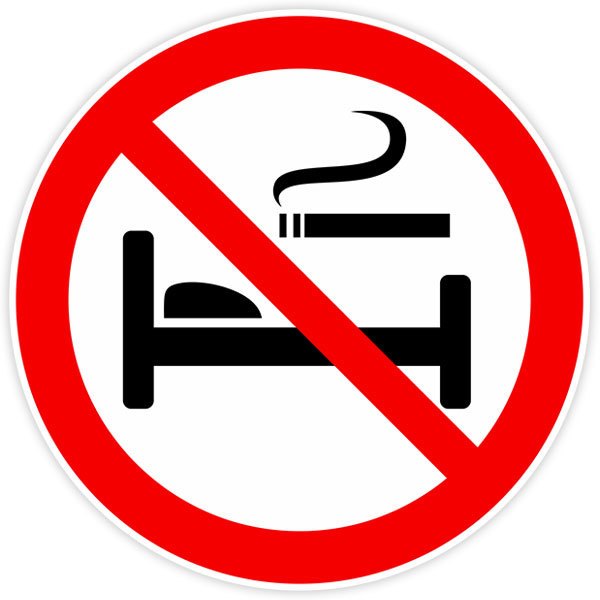 Car & Motorbike Stickers: No smoking in bed