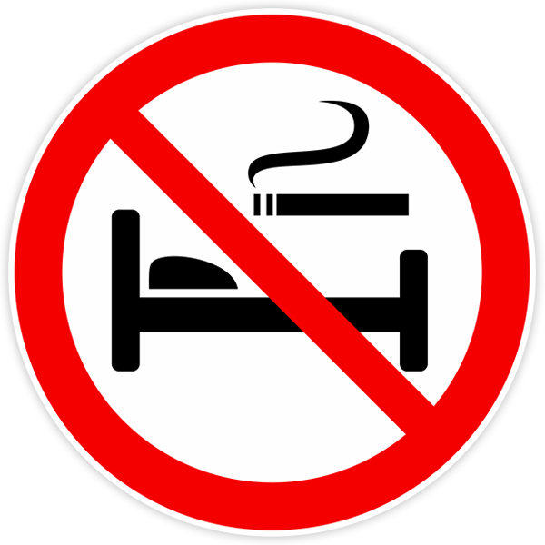 Car & Motorbike Stickers: No smoking in bed 0