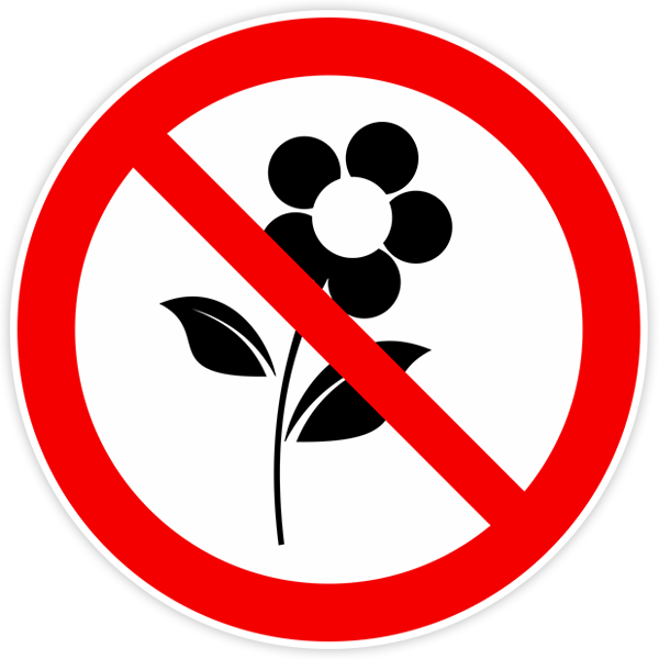 Car & Motorbike Stickers: Forbidden to pluck flowers 0