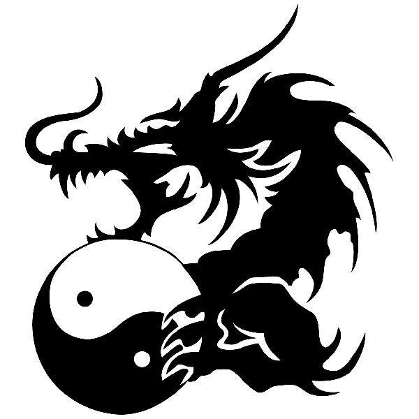Car & Motorbike Stickers: Yin Yang Dragon