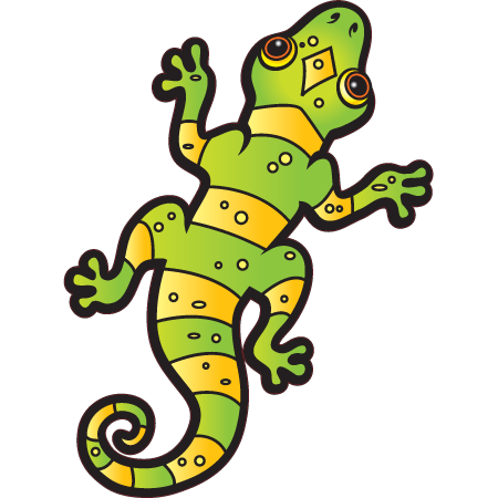 Car & Motorbike Stickers: Green and yellow salamander