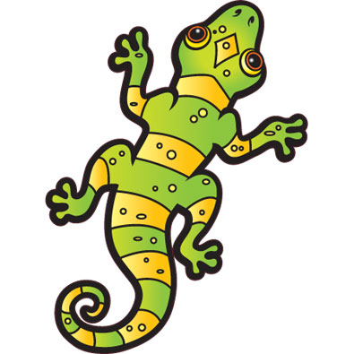 Car & Motorbike Stickers: Green and yellow salamander