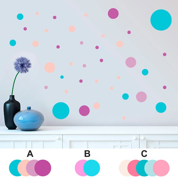 Wall Stickers: Violet Shades Circles Set