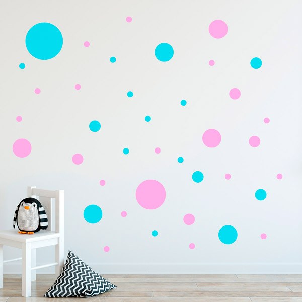 Wall Stickers: Violet Shades Circles Set