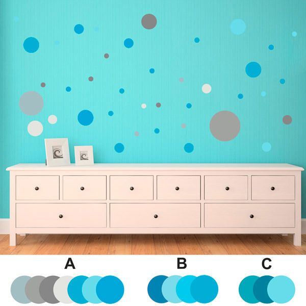 Wall Stickers: Set Blue Shades Circles