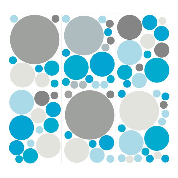 Wall Stickers: Set Blue Shades Circles