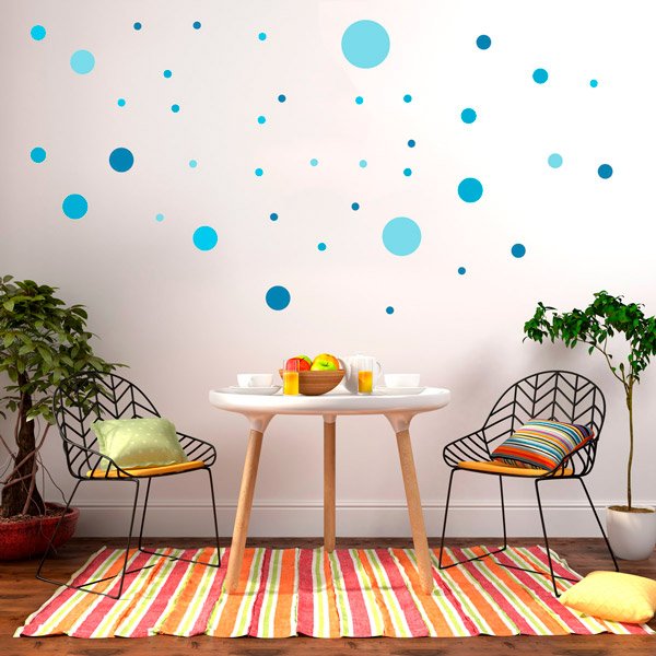 Wall Stickers: Set Blue Shades Circles