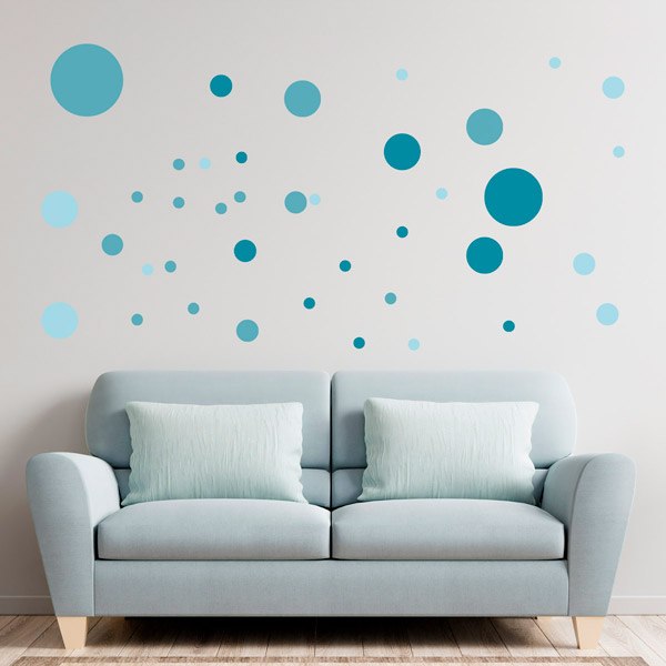 Wall Stickers: Set Blue Shades Circles
