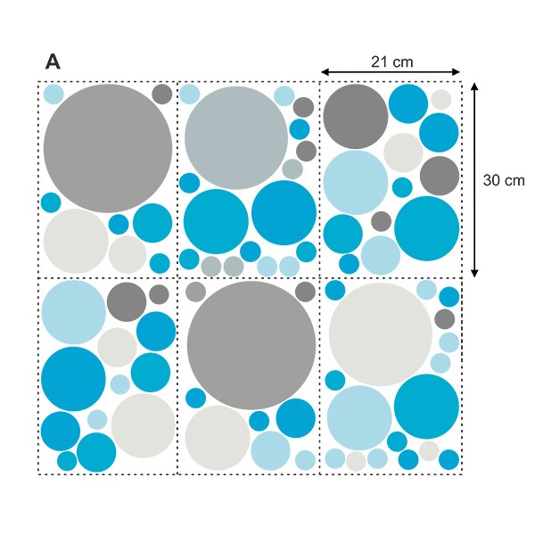 Wall Stickers: Set Blue Shades Circles