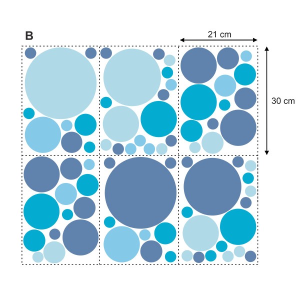 Wall Stickers: Set Blue Shades Circles