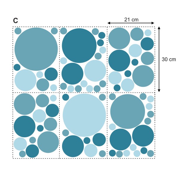 Wall Stickers: Set Blue Shades Circles