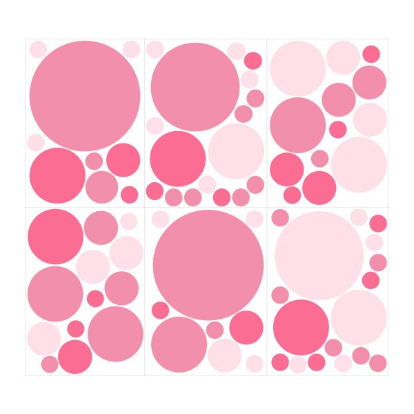 Wall Stickers: Set Circles Shades of Pink