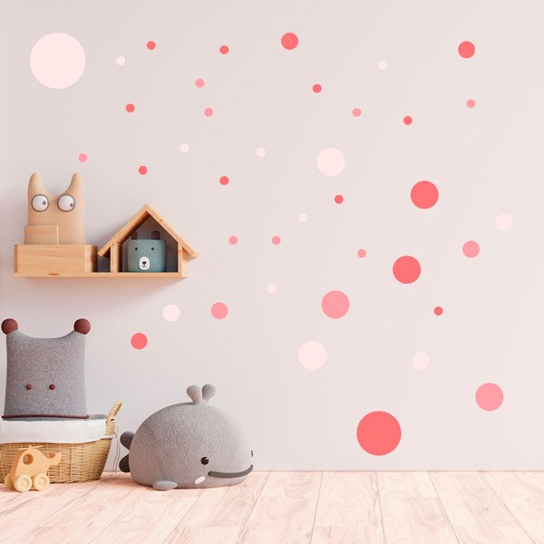 Wall Stickers: Set Circles Shades of Pink