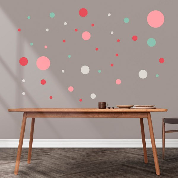 Wall Stickers: Set Circles Shades of Pink