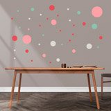 Wall Stickers: Set Circles Shades of Pink 4