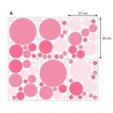 Wall Stickers: Set Circles Shades of Pink 5