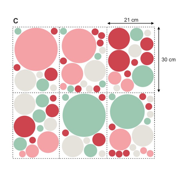 Wall Stickers: Set Circles Shades of Pink