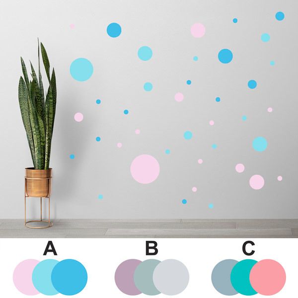 Wall Stickers: Elegant Shades Circles Set